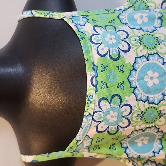 Hanna Andersson Blue and Green Floral Spaghetti Strap Sundress 130 - Picture 6 of 12